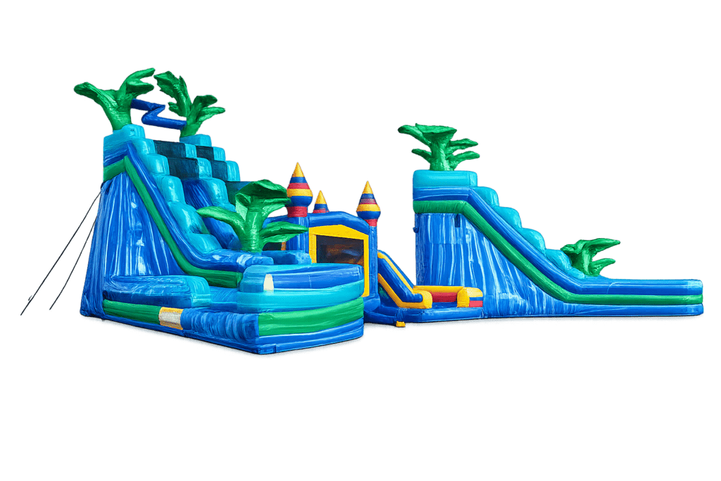 Tropical slides and bounce houses