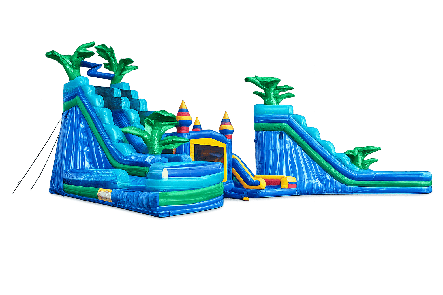 Tropical slides and bounce houses
